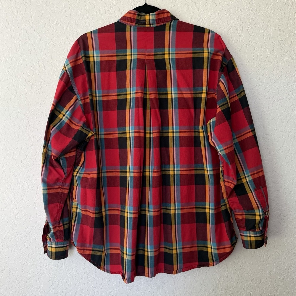 VTG Liz Wear Shirt Womens Large Plaid Cotton Button Up Long Sleeve Claiborne - Picture 3 of 11